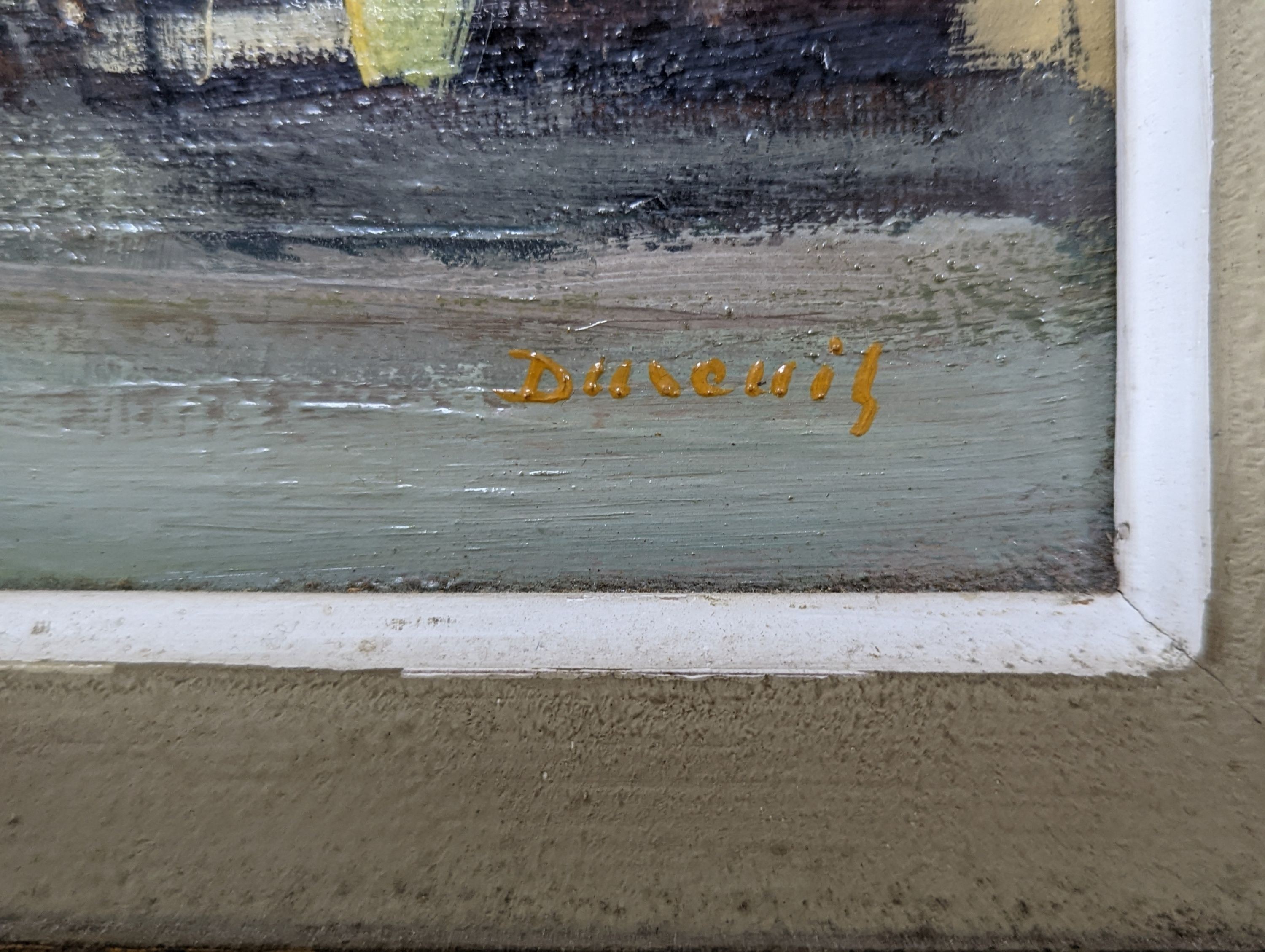 Michel Dureuil (1929-2011), oil on canvas, French market scene, signed, 32 x40cm